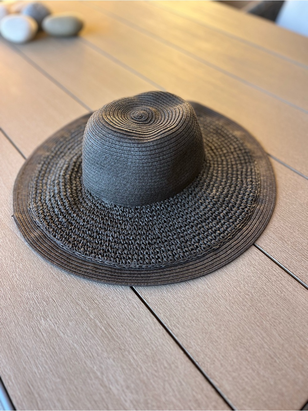 J. Crew Wide-Brim Braided Straw Sun Hat - Charcoal